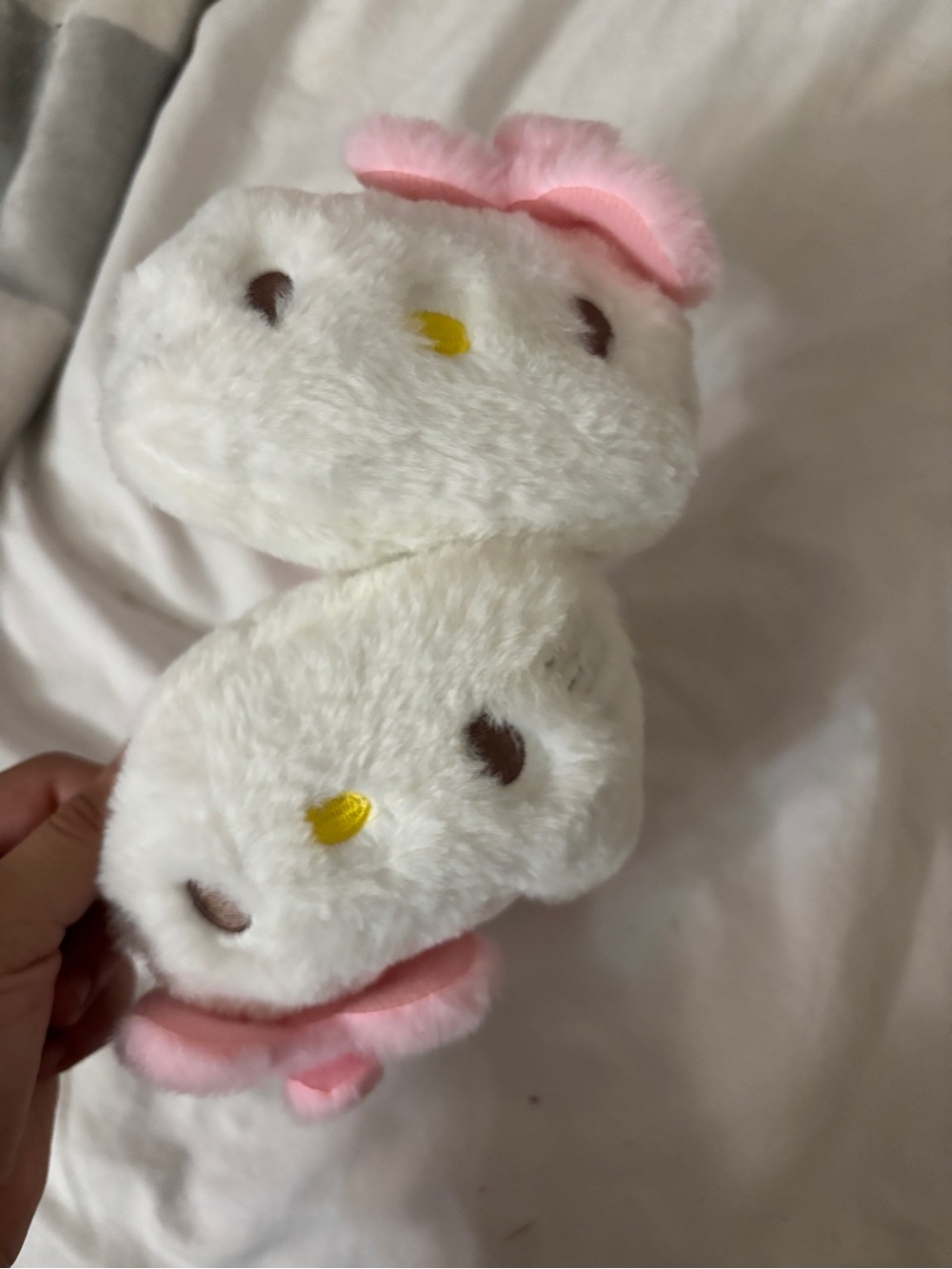 Sanrio White & Pink Plush Hello Kitty Ear Muffs